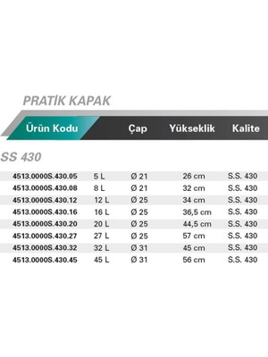 Maxiflow Pratik Kapak Çöp Kovası 5 Lt