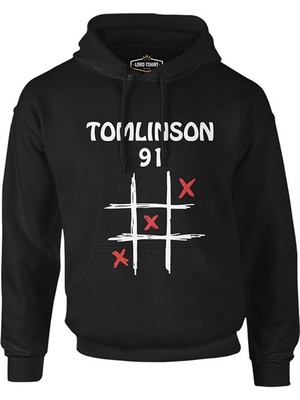 Lord T-Shirt Louis Tomlinson - 91 Siyah Erkek Fermuarsız Kapşonlu
