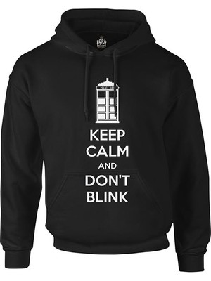 Lord T-Shirt Doctor Who - Don't Blink Siyah Erkek Fermuarsız Kapşonlu