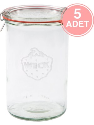 Weck 1000 ml. Cam Saklama Kavanozu 5 Adet