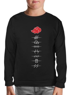 Lord T-Shirt Naruto - Hidden Villages Akatsuki Siyah Çocuk Sweatshirt