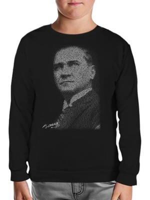 Lord T-Shirt Atatürk - Gençliğe Hitabe Siyah Çocuk Sweatshirt