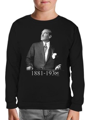 Lord T-Shirt Atatürk - 1881-1938 Siyah Çocuk Sweatshirt