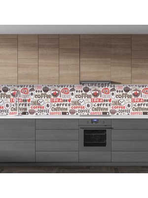 Sticker Art Mutfak Tezgah Arası Folyo Fayans Kaplama Folyosu Idea Coffee 60 x 100