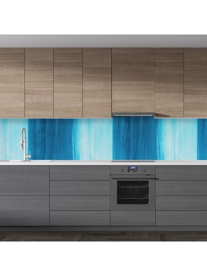 Sticker Art Mutfak Tezgah Arası Folyo Fayans Kaplama Folyosu Mavi Boya Desen 60 x 500