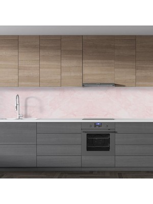 Sticker Art Mutfak Tezgah Arası Folyo Fayans Kaplama Folyosu Pembe Mermer 60 x 100