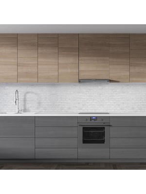 Sticker Art Mutfak Tezgah Arası Folyo Fayans Kaplama Folyosu Beyaz Tuğla Desen 60 x 500