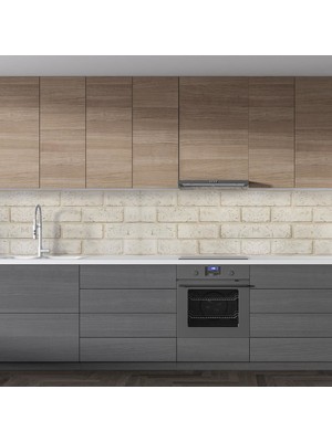 Sticker Art Mutfak Tezgah Arası Folyo Fayans Kaplama Folyosu Krem Taş Desen 60 x 100