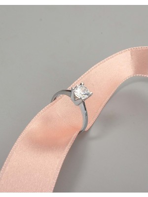 By More 925 Ayar Gümüş Tek Taş Yüzük