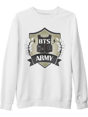 Lord T-Shirt Bts - Army Arma Beyaz Kalın Sweatshirt