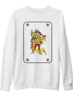 Lord T-Shirt Joker - Game Cards Beyaz Kalın Sweatshirt