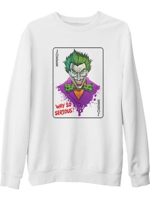 Lord T-Shirt Joker - In Cards Beyaz Kalın Sweatshirt