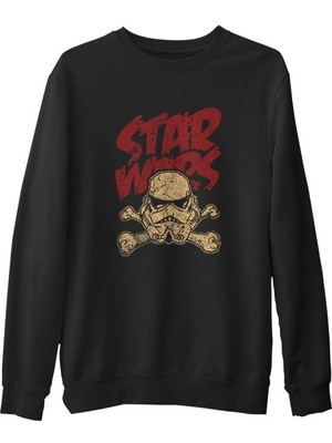 Lord T-Shirt Star Wars - Stormtrooper  Siyah Erkek Kalın Sweatshirt
