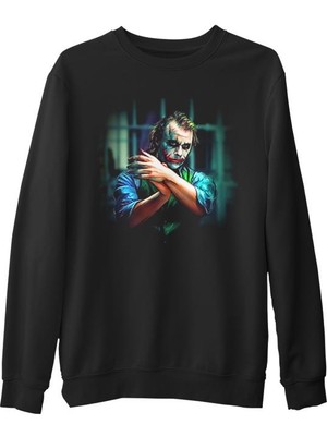 Lord T-Shirt Joker  Siyah Erkek Kalın Sweatshirt