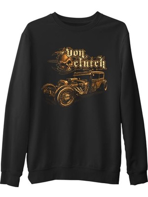 Lord T-Shirt Old Car  Siyah Erkek Kalın Sweatshirt