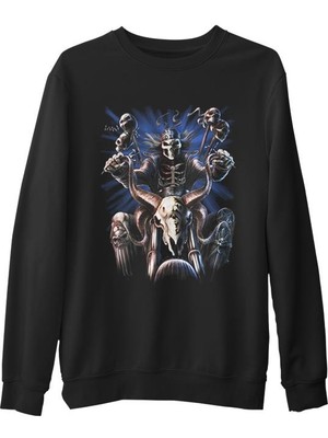 Lord T-Shirt Motosiklet - Ride Or Die  Siyah Erkek Kalın Sweatshirt