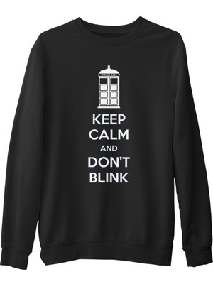 Lord T-Shirt Doctor Who - Don't Blink  Siyah Erkek Kalın Sweatshirt