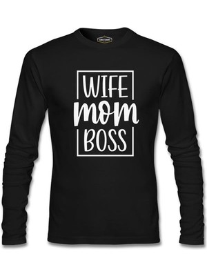 Lord T-Shirt Wife Mom Boss Anneler Günü Siyah Unisex Sweatshirt