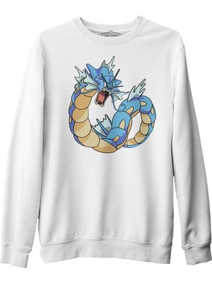 Lord T-Shirt Pokemon Go - Gyrados Beyaz Kalın Sweatshirt