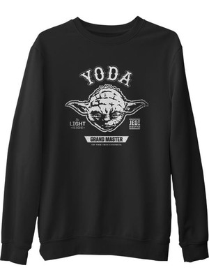 Lord T-Shirt Star Wars - Yoda 2  Siyah Erkek Kalın Sweatshirt