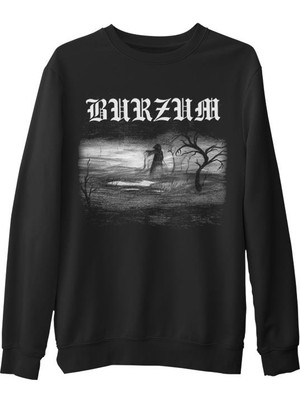 Lord T-Shirt Burzum - 1992  Siyah Erkek Kalın Sweatshirt