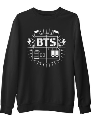 Lord T-Shirt Bts - Logo  Siyah Erkek Kalın Sweatshirt