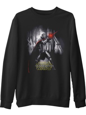 Lord T-Shirt Star Wars - The Force Awakens 3  Siyah Erkek Kalın Sweatshirt