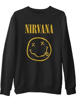 Lord T-Shirt Nirvana - Come As You Are  Siyah Erkek Kalın Sweatshirt