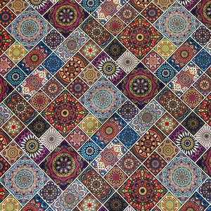 Bakırcı Kumaş Patchwork Desen Dijital Baskı Döşemelik Kumaş