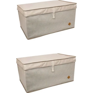 Ural Store 2'li Çok Amaçlı Kapaklı Mega Plus Kutu Kahverengi Hurç 70 x 40 x 30 cm