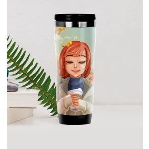 Bk Gift Coffee Tasarımlı Çelik Termos Bardak-30