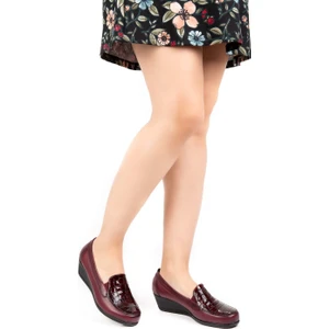 Hakiki Deri  Taban Ayakkabı   VDT.2606 - Bordo Croco - 42