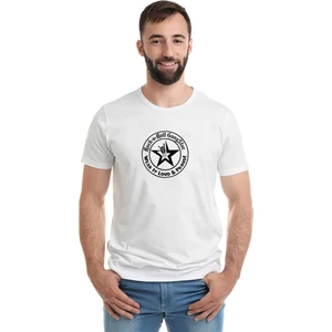 Rock'n Roll Baskılı Beyaz Erkek Örme Tshirt