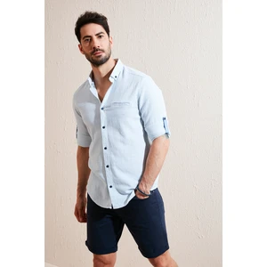 % 100 Pamuklu Slim Fit Uzun Kollu Gömlek Erkek Gömlek CF21S111498