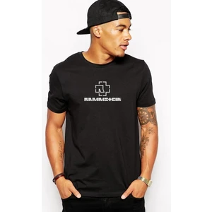 Rammstein Logo Baskılı Siyah Erkek Örme Tshirt