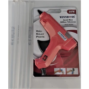 Winboss sıcak Slikon Tabancası 40 Watt+10 Adet Silikon Çubuk