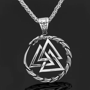 Valknut Iskandinav Mitolojisi Ouroboros Nordik 316L Kolye