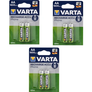 Aa 1600 Mah Recharge Accu Phone   Şarjlı  2'li Kalem Pil 3 Paket