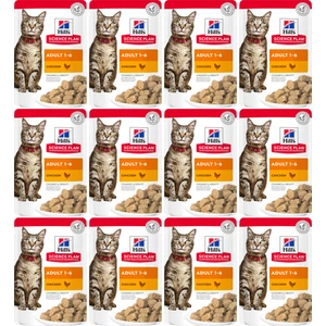 Hill's Science Plan Tavuklu Yetişkin Yaş Kedi Maması 85GR x 12 Adet
