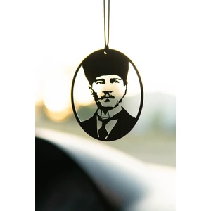 Metal Atatürk Dikiz Aynası Süsü 5-8 cm Kolay Montaj Tüm Araçlarla Uyumlu
