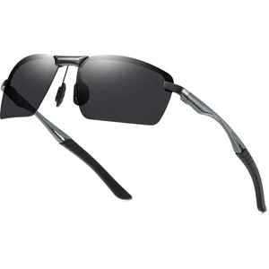 Erkek Metal Çerçeve Polarize Güneş Gözlüğü - Siyah (Yurt Dışından)