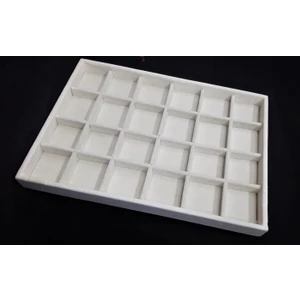 Aydın Dekor Yerli Süet Krem 24 Bölmeli Kolye Ucu Servis Tablası (Aydındecor)