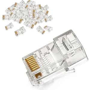 RJ45 Cat 5 Konnektör 100 Adet 8P8C Ethernet Jakı RJ45 CAT5E Cat5 Konnektör Ethernet Kablo Sıkma Uç RJ45 Fiş