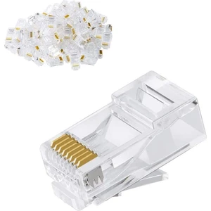RJ45 Cat6 Konnektör 100 Adet 8P8C Ethernet Jakı RJ45 Cat6 Konnektör Ethernet Kablo Sıkma Uç Fiş