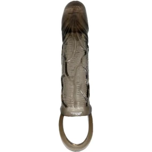 Titreşimli Penis Kılıfı 5cm Dolgulu Uzatmalı Prezervatif Vibratör B1190