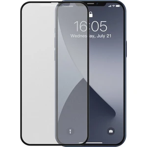 Apple iPhone 12 Pro Max 6.7" Tam Kaplar Buzlu Temperli Siyah Çerçeveli Mat Ekran Koruyucu Cam 0,25 mm (2 Adet)