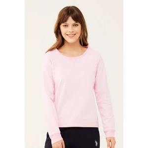 U.S. Polo Assn.  Kadın Pembe Yuvarlak Yaka Ev Giyim