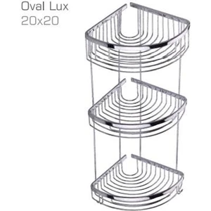 Duxxa 3 Lü Köşe Raf Krom Oval Lüks / 20 x 20 cm (A.513)