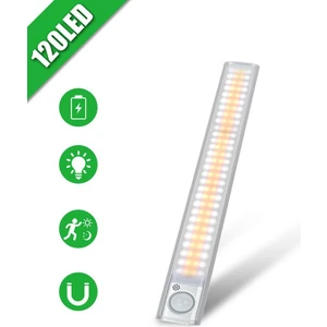 Şarjlı 120 LED Dolap Işığı Mutfak Tezgah Altı Sensörlü Işık