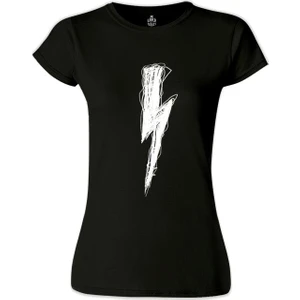 Lord T-Shirt Şimşek  Siyah Bayan Tshirt